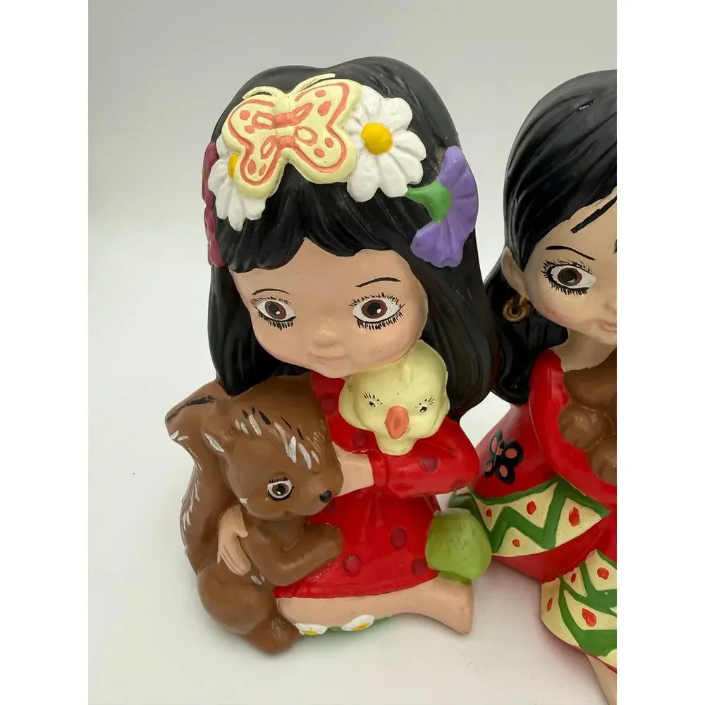 1982 Ceramic Hispanic Girl PAIR